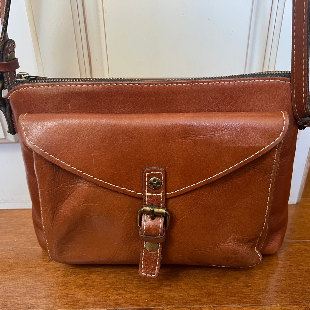 Patricia Nash Avellino Tan Leather Crossbody Bag
